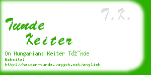 tunde keiter business card